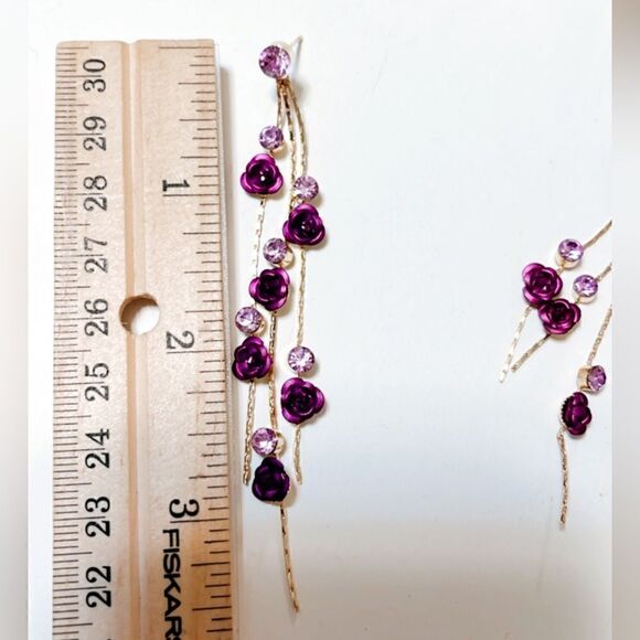 Flower drop earrings #935 - Picture 4 of 5